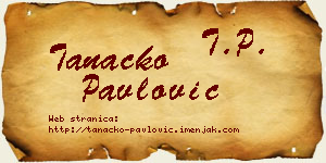 Tanacko Pavlović vizit kartica